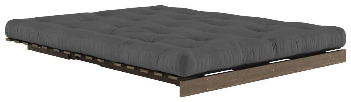 Roots 160 Sofa bed, Brown lacquered pine, Dark Gray