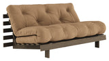 Roots 160 Sofa bed, Brown lacquered pine, Mocca