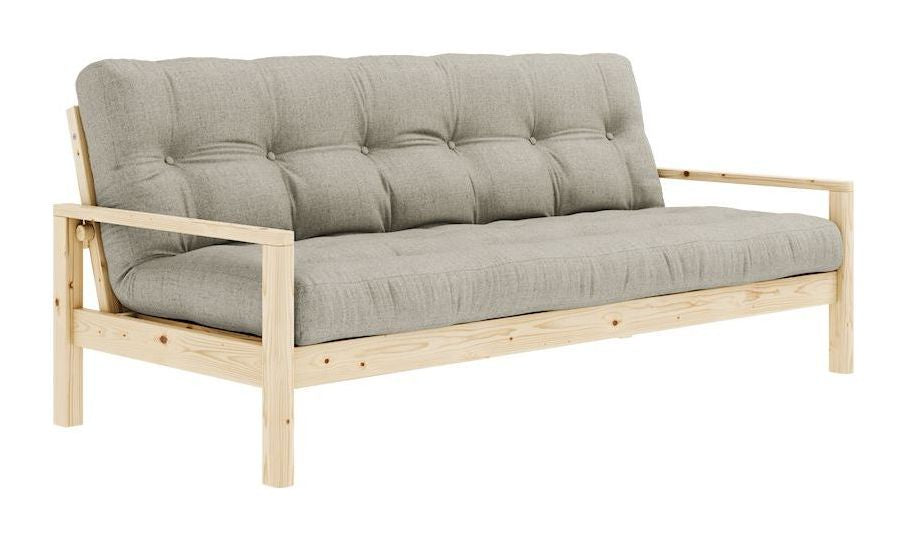 Knob Sofa bed, Lacquered pine, Linen