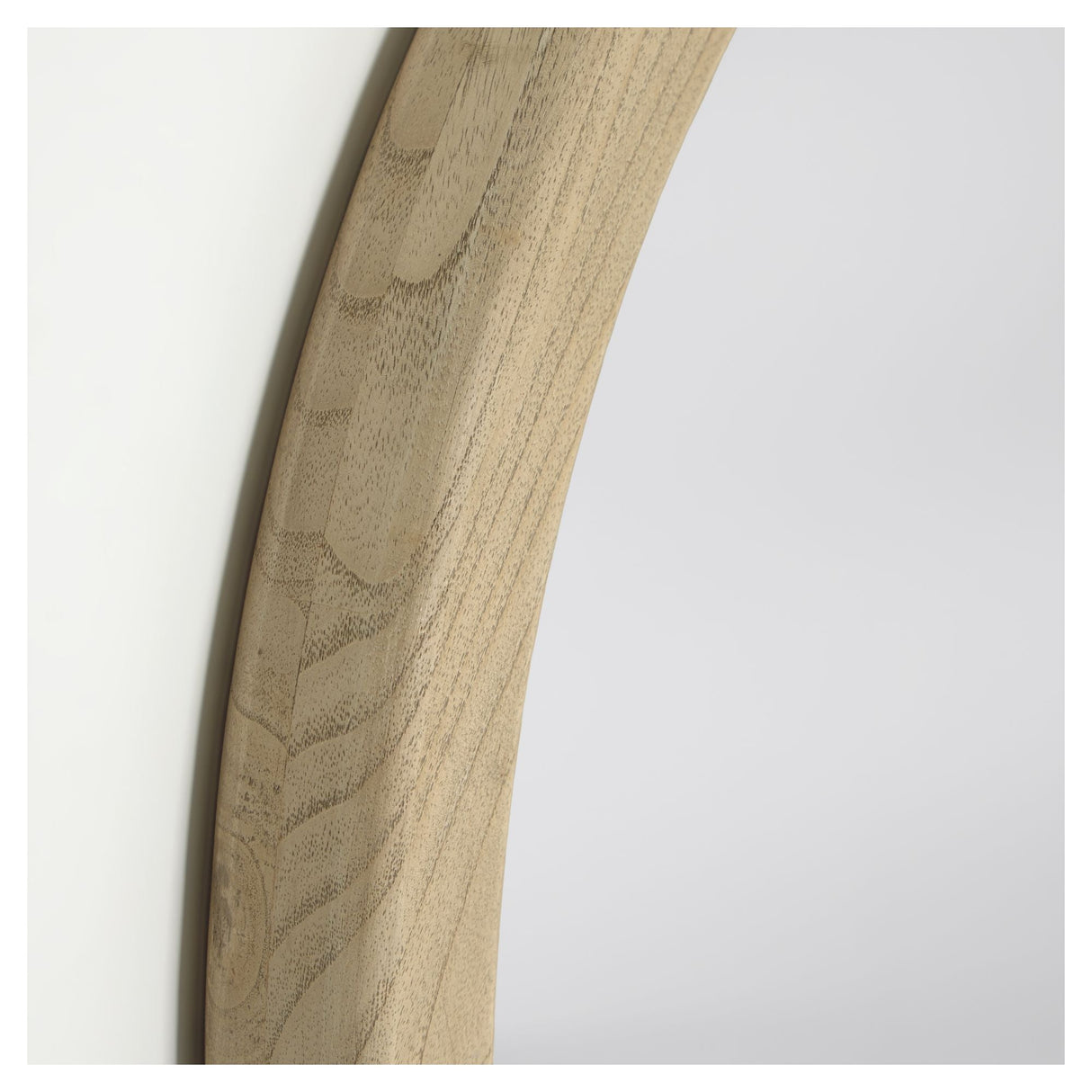 Alum Mirror with wooden frame, Ø50