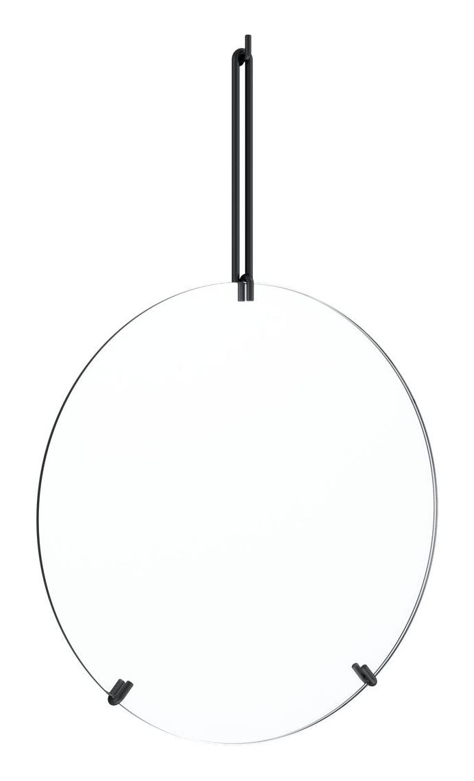 Wall mirror, Ø30, Black