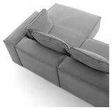 Block 3-pers. Sofa with right-facing chaise Dark Gray Velvet