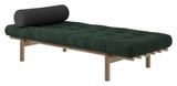 Next Daybed Sofa bed, Brown lacquered pine, Seaweed velvet