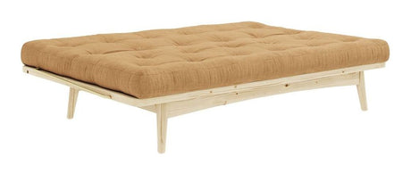 Folk Sofa bed, Pine, Brown velvet