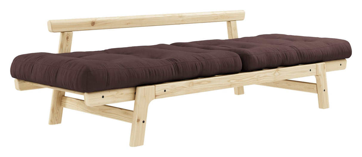 Step sofa bed, pine/brown