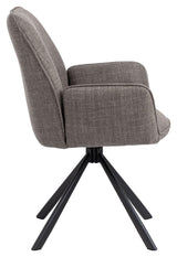 Glenda, dining chair w/armrests - light gray/brown