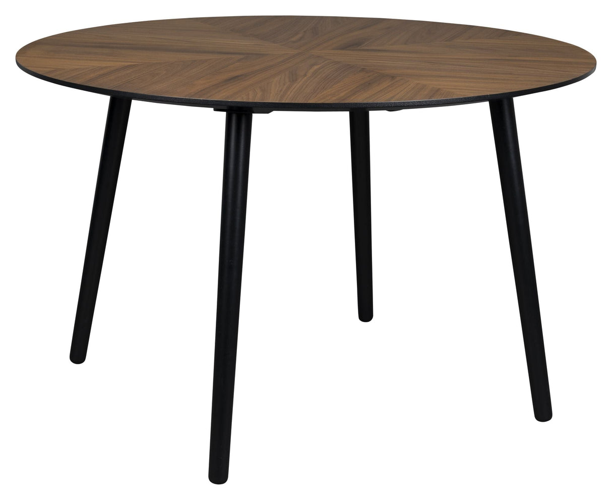 Clover Dining Table, Ø120, Walnut/Black