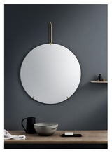 Wall mirror, Ø70, Brass