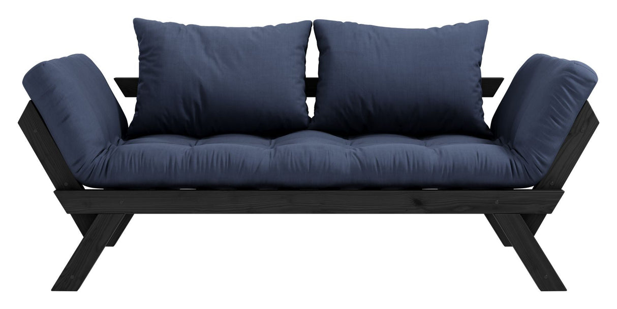 Bebop Sofa bed, Black lacquered, Pine/Navy