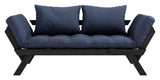 Bebop Sofa bed, Black lacquered, Pine/Navy