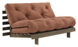 Roots 140 Sofa bed, Brown lacquered pine, Clay Brown