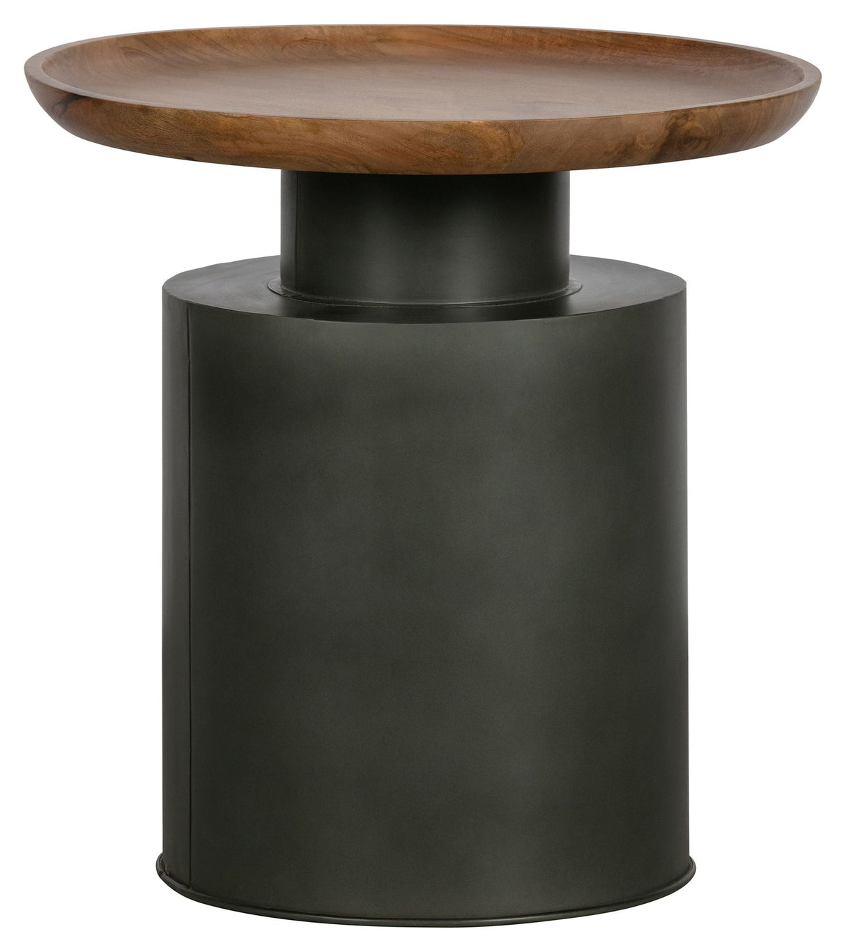 Woood Dua Side Table - Wood/Black, Ø53