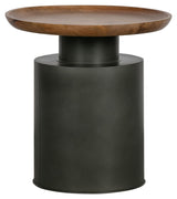 Woood Dua Side Table - Wood/Black, Ø53