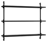 Wall Shelving, 1 bay, 3 shelves, H:65, Black/black