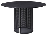 Bauhaus Dining table in stainless steel, black, Ø120