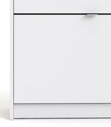 Shoes Shoe Cabinet 3 folding doors with 2 compartments - White