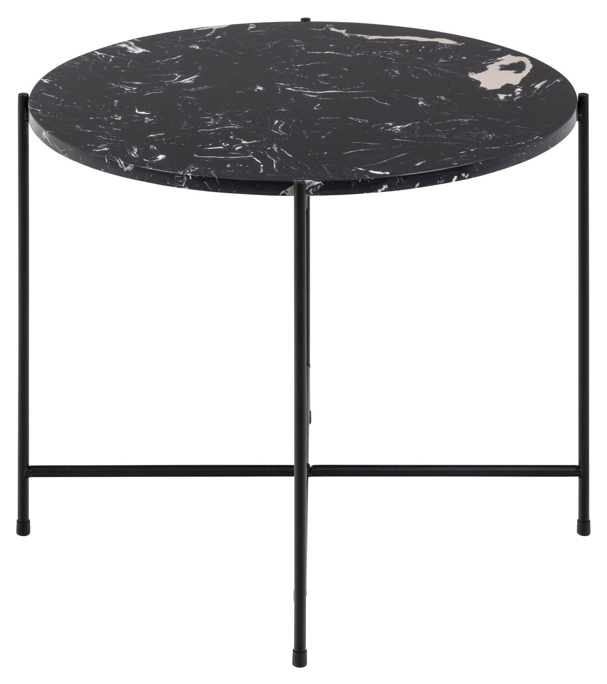 Avila Side table, Black art marble, Ø52x40