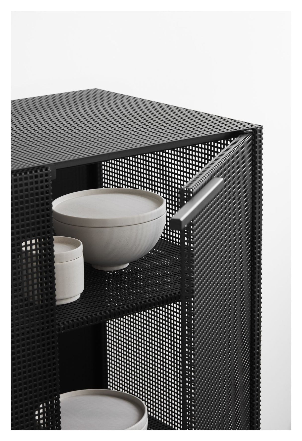 Grid cabinet, Black steel