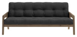 Grab Sofa bed, Brown lacquered pine, Dark Gray