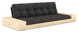 Base Sofa bed with Sideboxes, Dark Gray/black