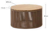 Dandara, coffee table Ø70 - beige/oak