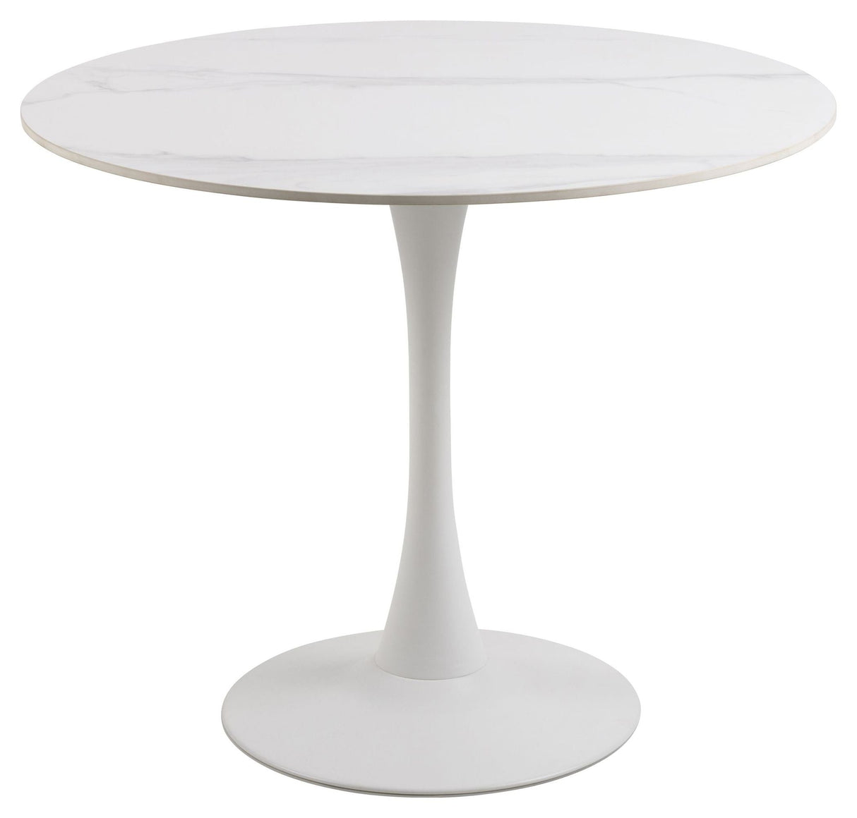 Malta Dining table, White ceramic, Ø90