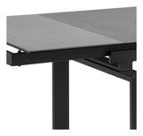 Huddersfield Dining table with glass/ceramics 120/200x85, black