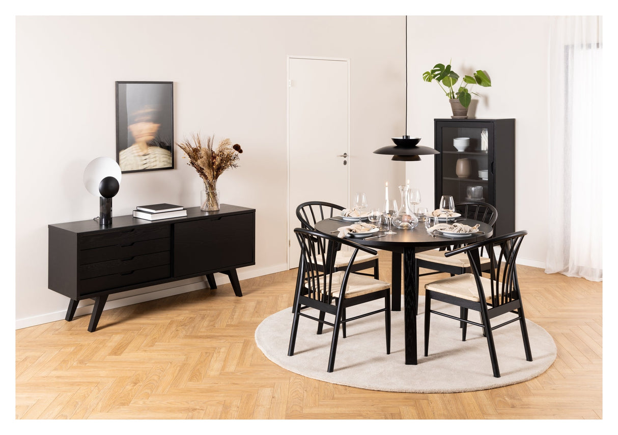 A-Line, dining table Ø120 - black