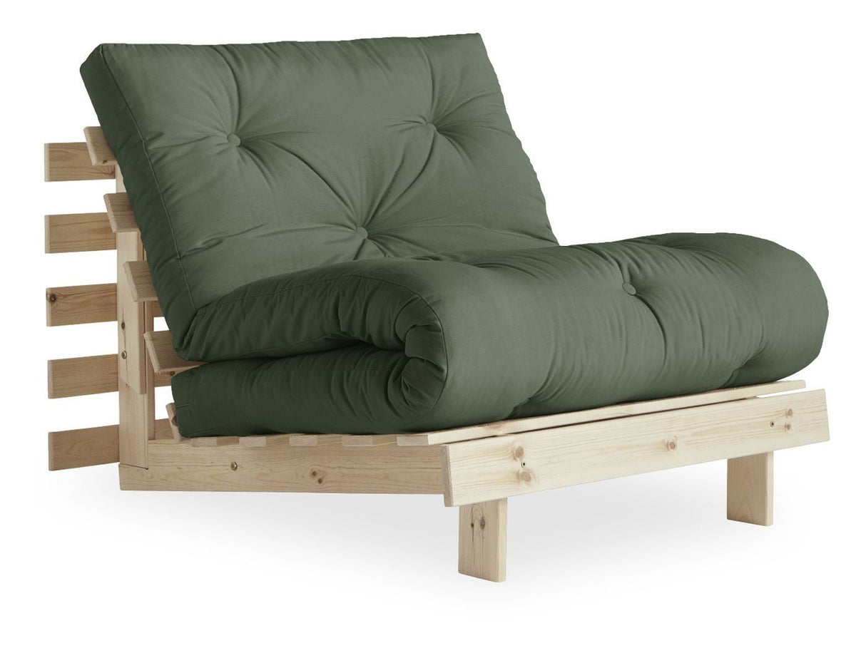 Roots 90 Sofa bed, Olive Green/Nature