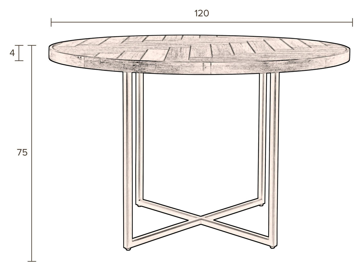 CLASS Dining table Ø120, Acacie veneer