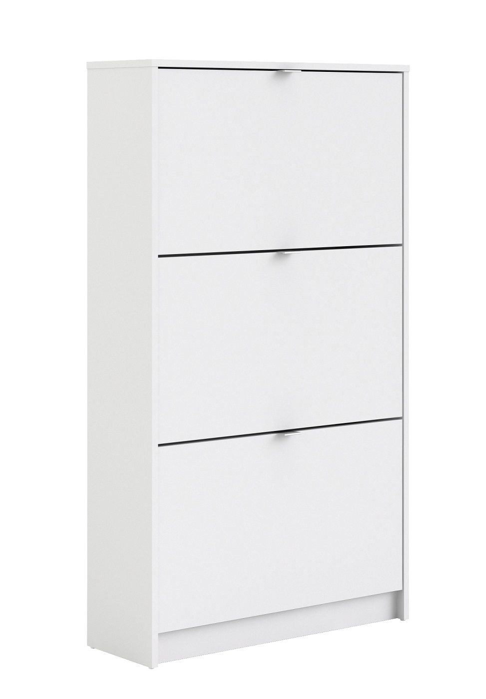 Shoes Shoe Cabinet 3 folding doors with 2 compartments - White