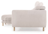 Singa 3-pers. Sofa with left-facing chaise longue, White Chenille