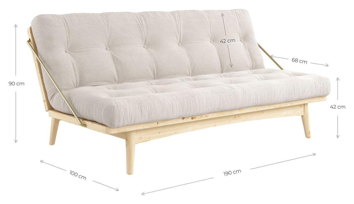 Folk Sofa bed, Pine/Off-white