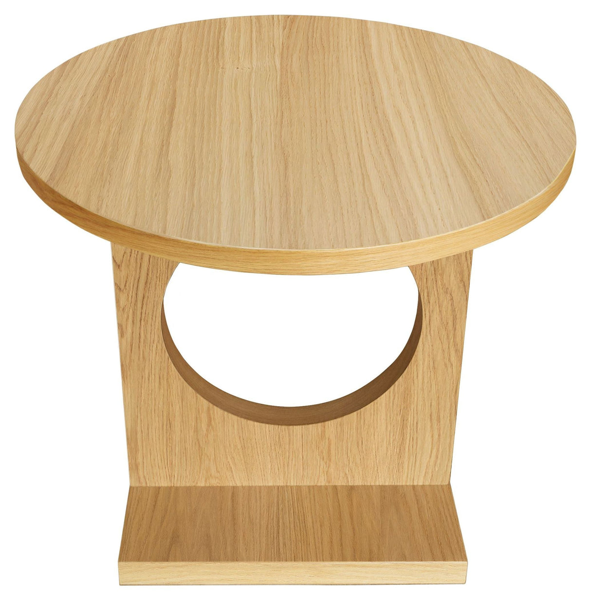 Bau Side table, Nature oak veneer, Ø45