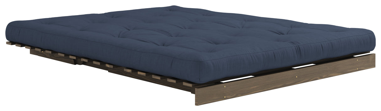 Roots 160 Sofa bed, Brown lacquered pine, Navy