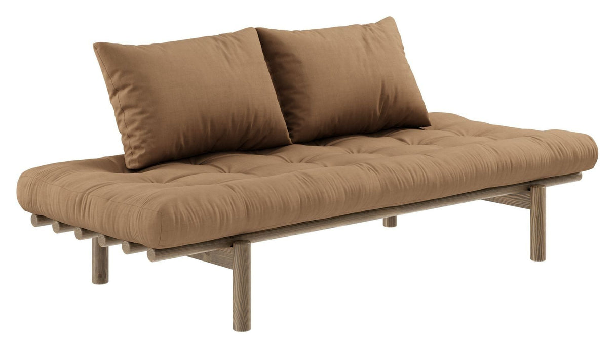 Pace Daybed Sofa bed, Brown lacquered pine, Mocca