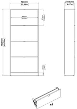 Shoes Shoe Cabinet 4 folding doors with 2 compartments - White