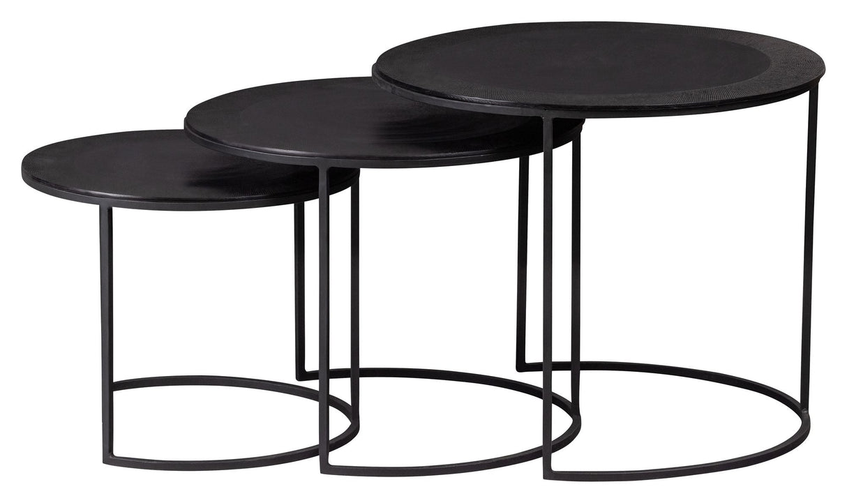 Janna Inset tables, Ø55/48/41, Black/Brown metal