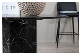 Marbs Dining table, Ø110, Black marble look