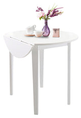 Truman Dining table with 2 flaps Ø91, White