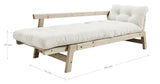 Step Sofa bed, 200, Pine/Off-white