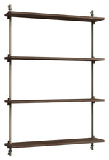 Wall Shelving, 1 bay, 4 shelves, H:115, Smoked Oak/Gray