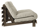 Roots 140 Sofa bed, Brown lacquered pine, Linen