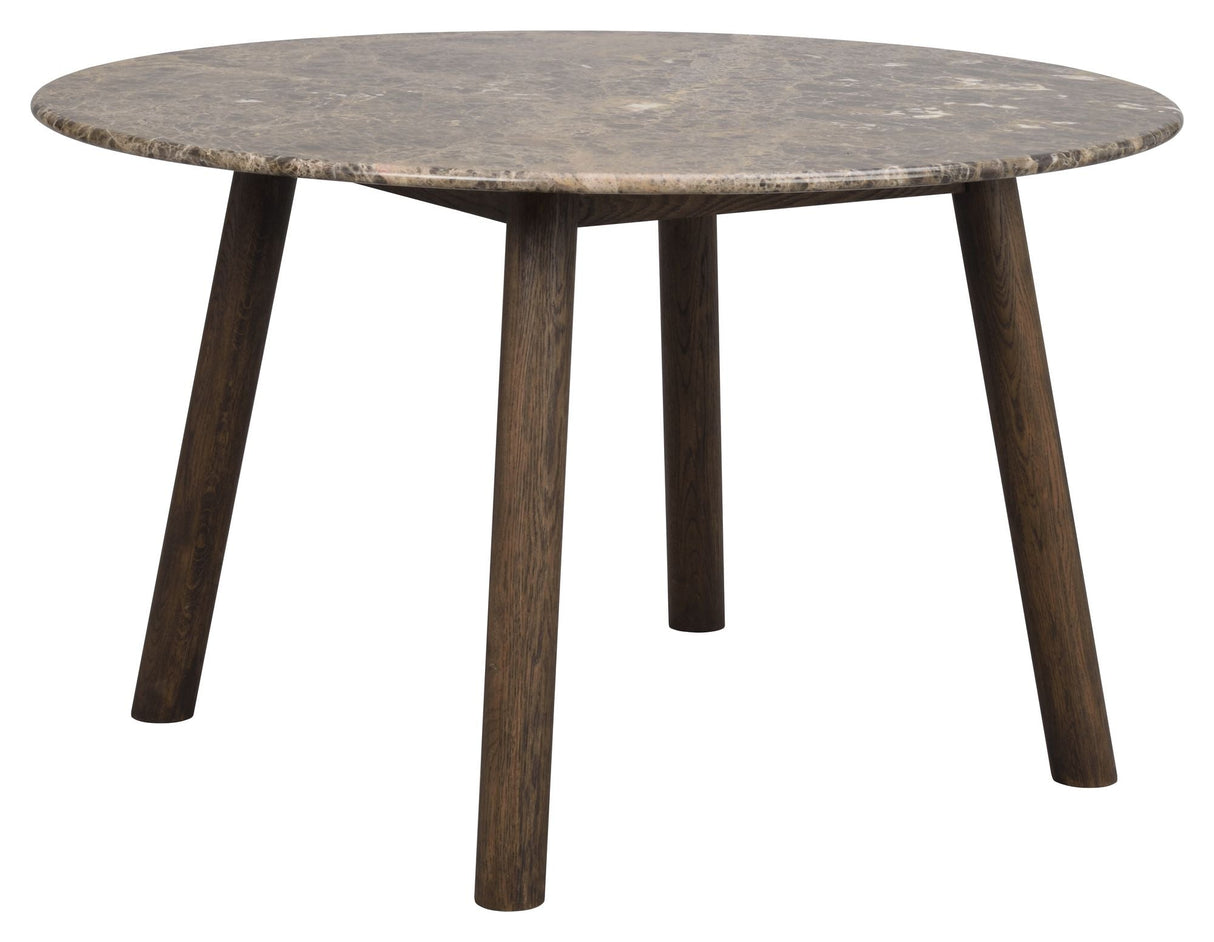 Taransay Dining table, Brown marble, Brown oak, Ø125