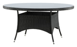 Volta, Garden table, Ø150, Black Merge/glass top