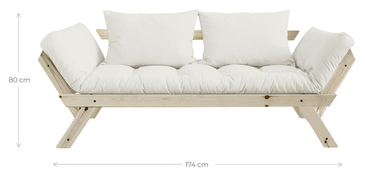 Bebop Sofa Bed, Off-White/Black Pine