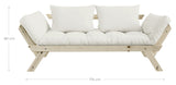 Bebop Sofa Bed, Off-White/Black Pine