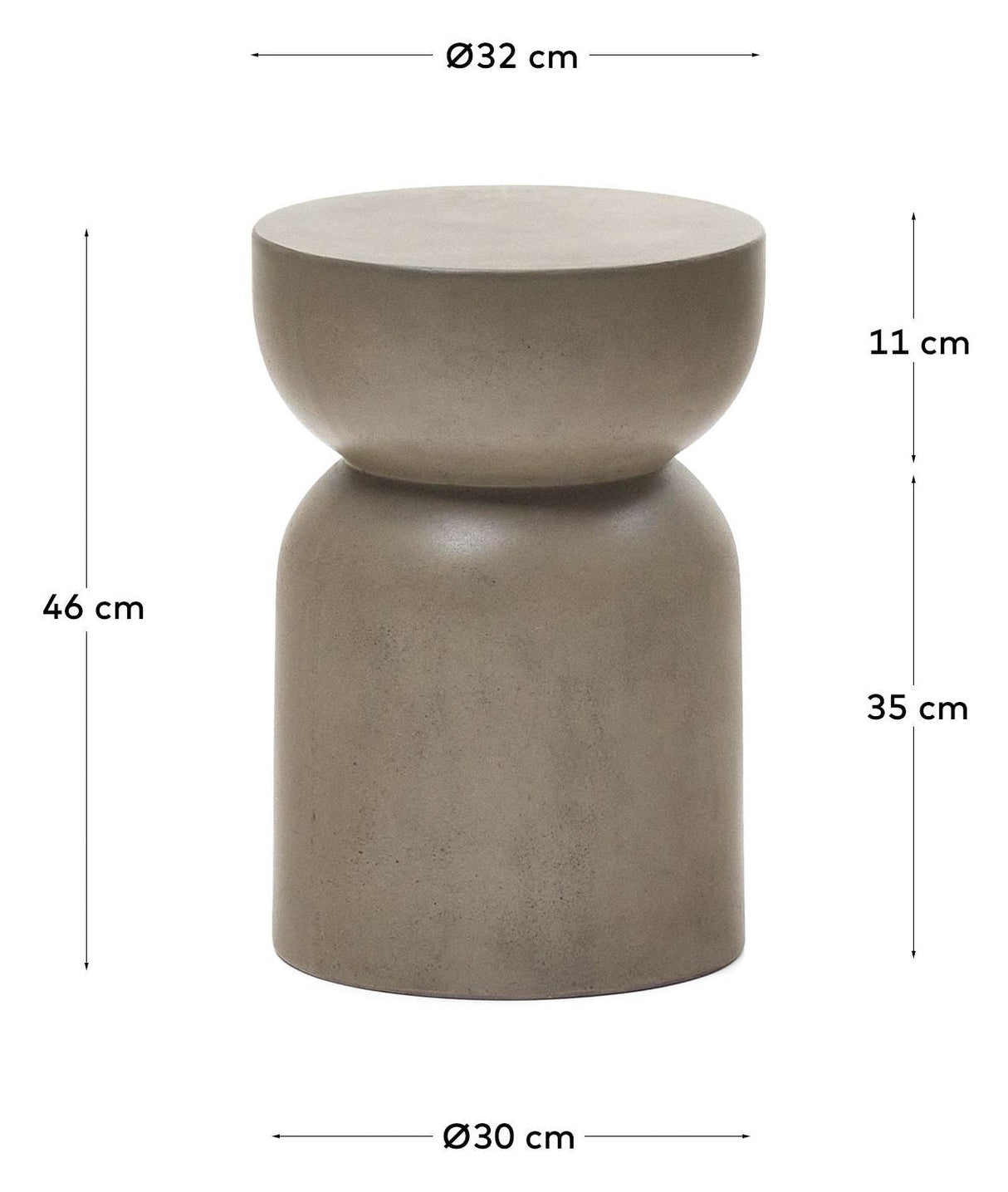 Garbet Side Table, Gray, Ø32