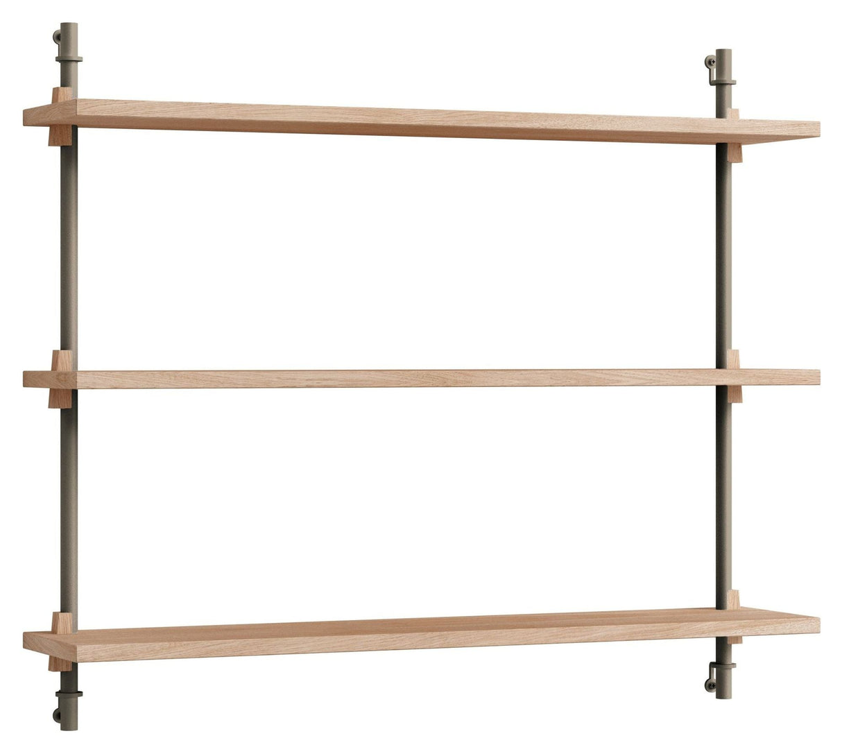 Wall Shelving, 1 bay, 3 shelves, H:65, Oak/Gray