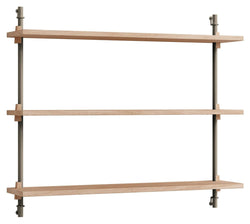 Wall Shelving, 1 bay, 3 shelves, H:65, Oak/Gray